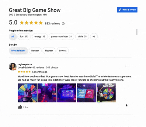 Great Big Game Show Reviews